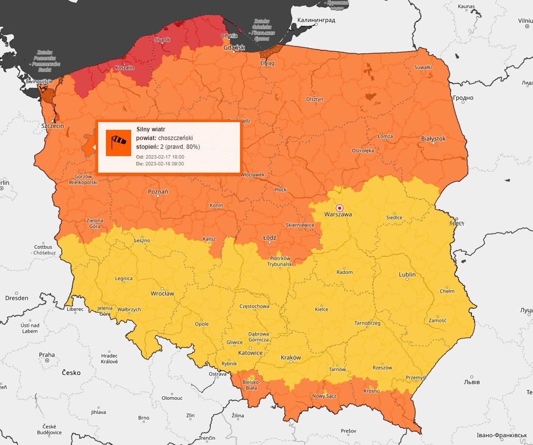 Komunikat GIMB w związku z silnym wiatrem